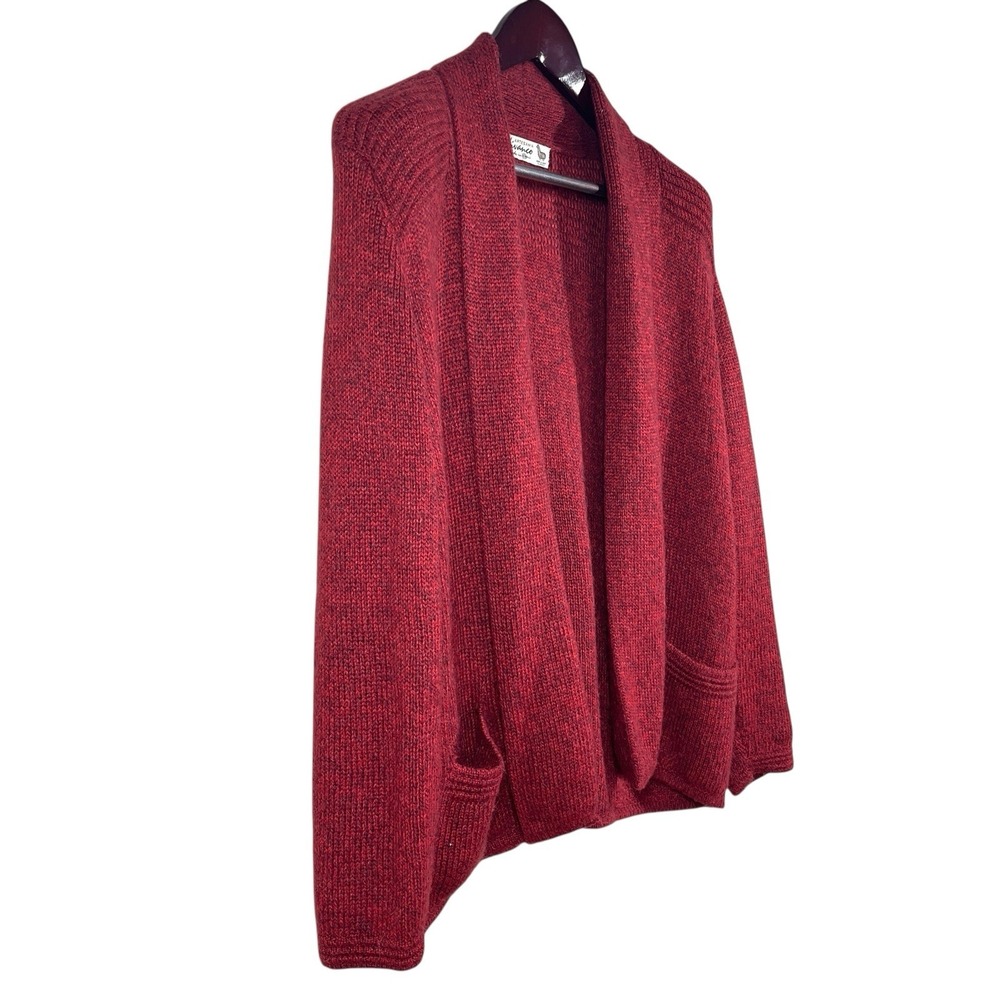 Vivanco Artesnia 100% Alpaca Cardigan Womens S Berry Red Open Front Knit Sweater - Picture 4 of 5